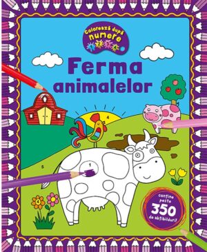 Ferma animalelor - Coloreaza dupa numere + Abtibilduri - Kreativ