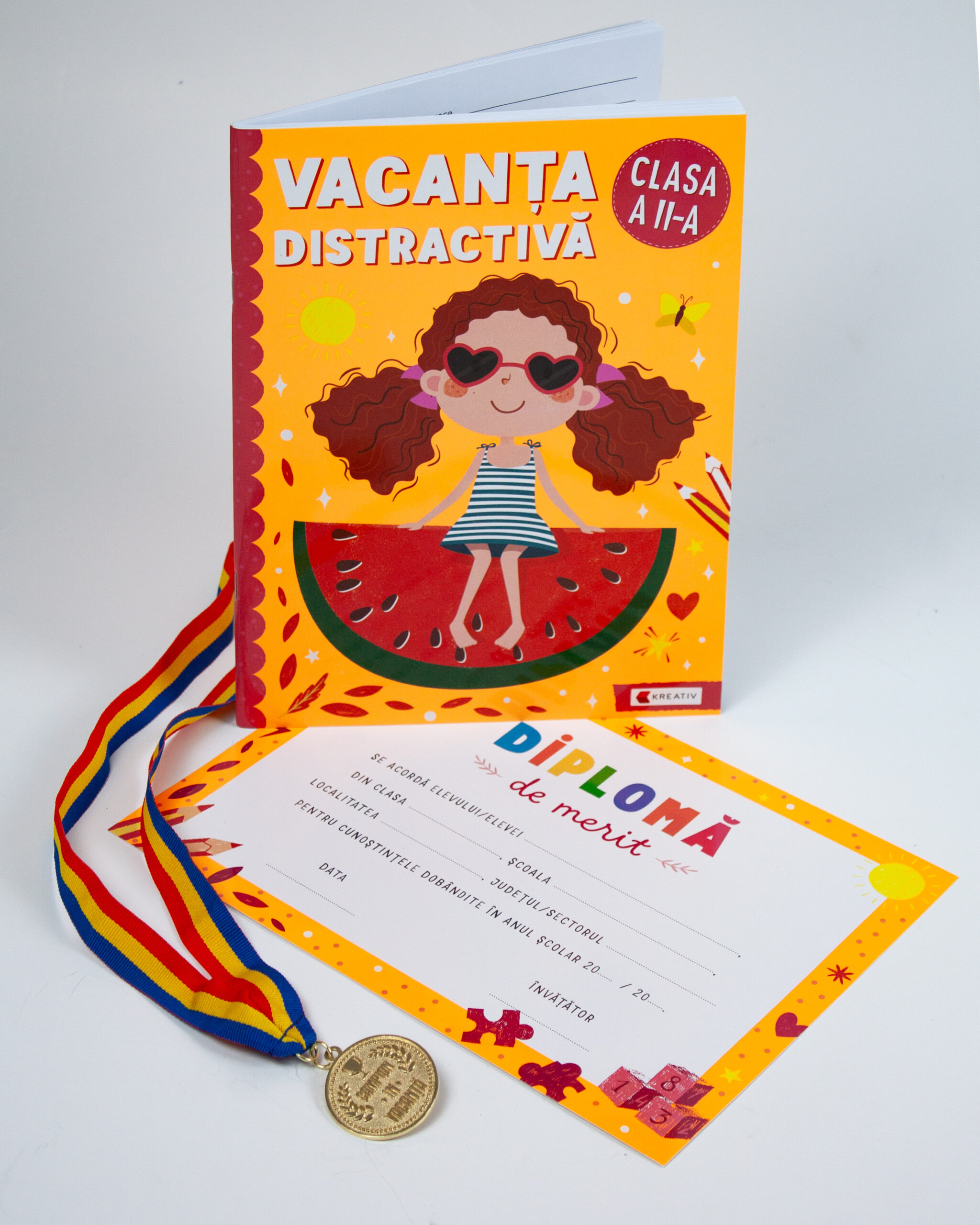 Pachet - Caiet de vacanta - Clasa a II-a + Diploma de merit + Medalie CADOU - Kreativ