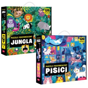 SET - Joc educativ - Puzzle Fosforescent Mimorello - Jungla - Pisici