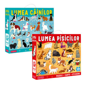 SET - Joc educativ - Puzzle Mimorello - Lumea Pisicilor, Lumea Cainilor